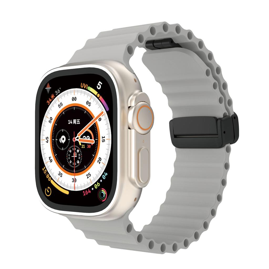 Ocean for Apple Watch Ultra Band 49mm 45mm 44mm 40mm 41mm 38mm Magnetic Strap Silicone correa Bracelet iWatch Series 9 8 7 6 SE