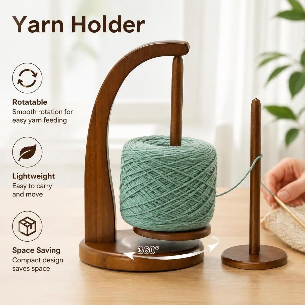 360° Rotatable Magnetic Spool Holder Magnetic Suction Yarn Spinner Yarn Holder  Desktop