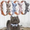 Adjustable Cat Collar Cute Bow Pet Necklace With Bells For Small Medium Dogs Cats Breathable Strangle Prevention Pet Collar