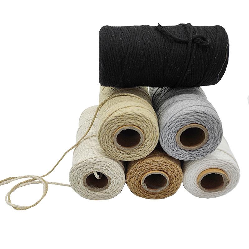 2 мм 100 м хлопковая веревка, шнур для макраме, свадебный DIY Вышивание, веревка для макраме, лента для изготовления ювелирных изделий, украшение из ниток ручной работы