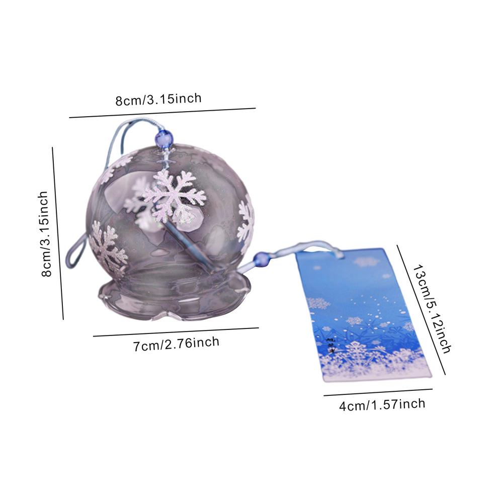 Стеклянные колокольчики в японском стиле, подвесные колокольчики в виде ветряных колокольчиков для домашнего декора с рисунком в виде цветущей сакуры, подвесные колокольчики в виде ветряных колокольчиков