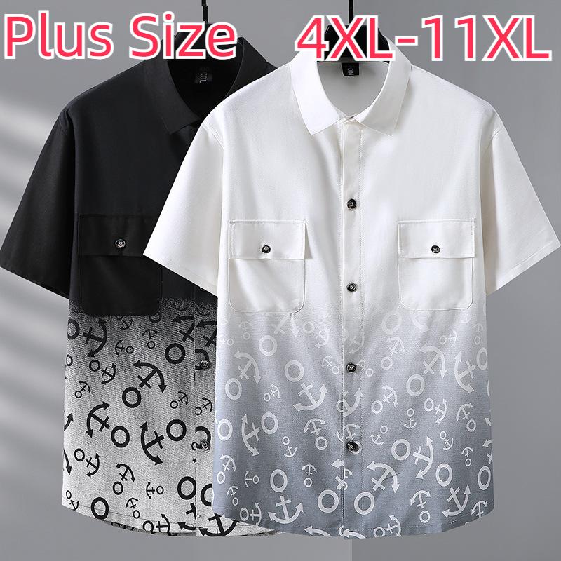 Рубашка больших размеров, мужская рубашка из чистого хлопка с длинными рукавами, свободная мужская рубашка больших размеров, мужская одежда больших размеров 4XL-11XL