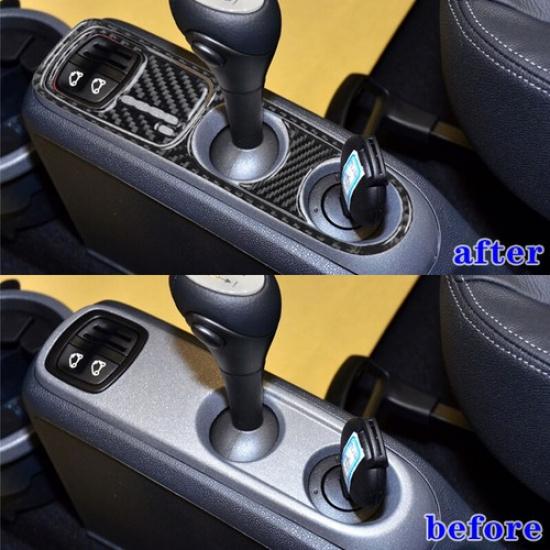 Carbon Fiber Car Center Gear Shift Knob Bottom Cover For Smart Fortwo 11 12