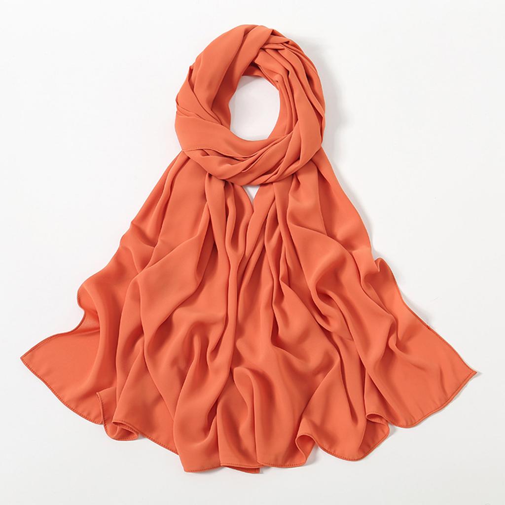 Женский однотонный длинный шарф, универсальный головной платок, шарф