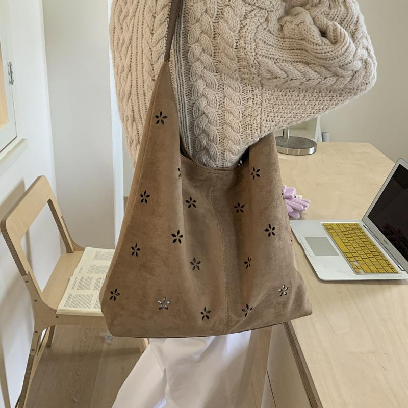 Suede Bag Women's Large Capacity Autumn and Winter Casual Shoulder Mother and Child Bag Retro Tote Bag