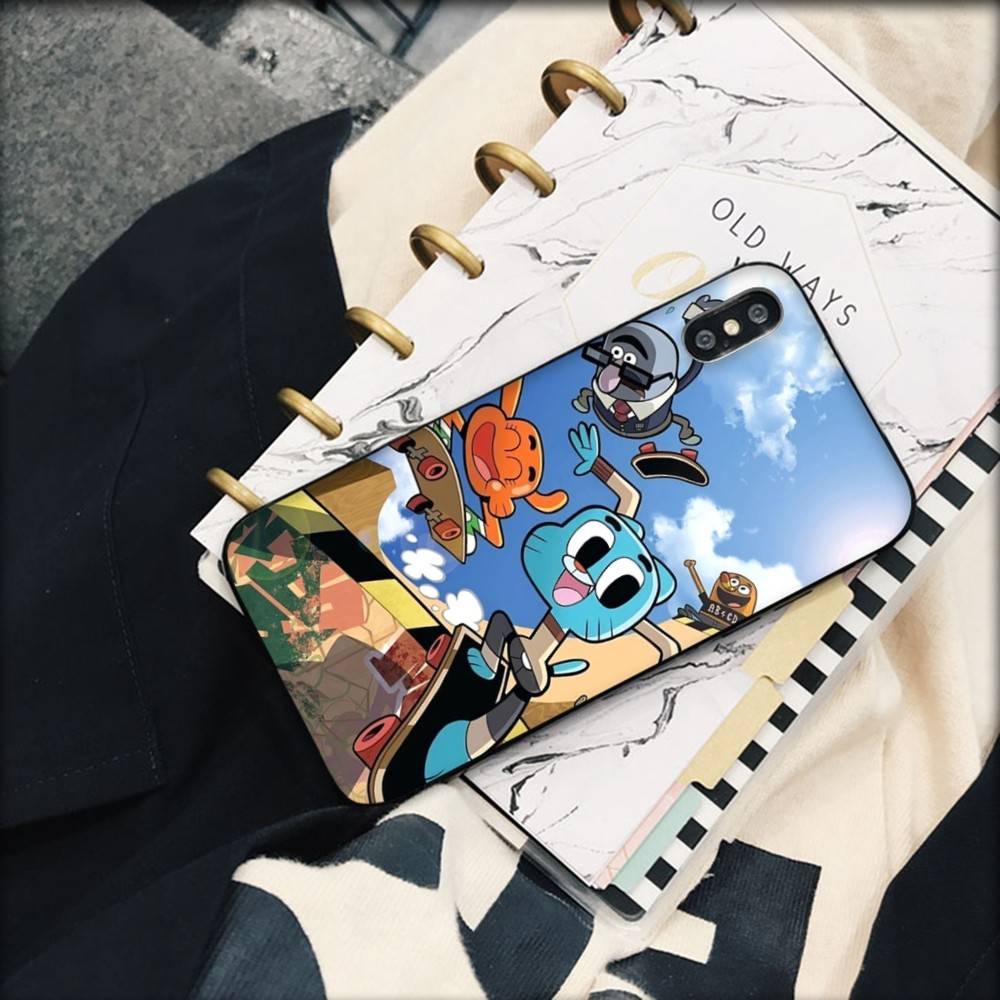 Чехол для телефона А-Удивительный мир Гамбола Аниме Для IPhone 17 16 14 15 13 12 11 Pro Max Plus Силиконовый Мягкий Чехол