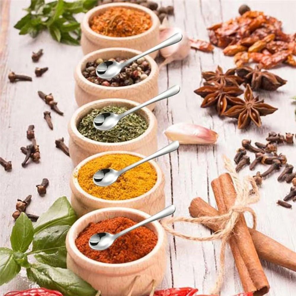 5PCS Durable Tiny Spoons Compact Seasoning Spoon Pretty Condiment Spoons Condiment Serving