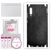 apgo Protective Skin Sticker for the Back+sides Compatible with Samsung Galaxy A70, Full Wrap Film, Foil, Vinyl - Pattern Black Leather