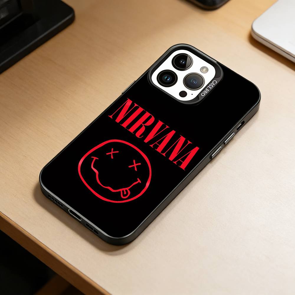 N-Nirvana Phone Case For iPhone 17,16,15,14,13,12,11 Plus,Pro Max,XS,Colorful Silver Phone case Funda Cover