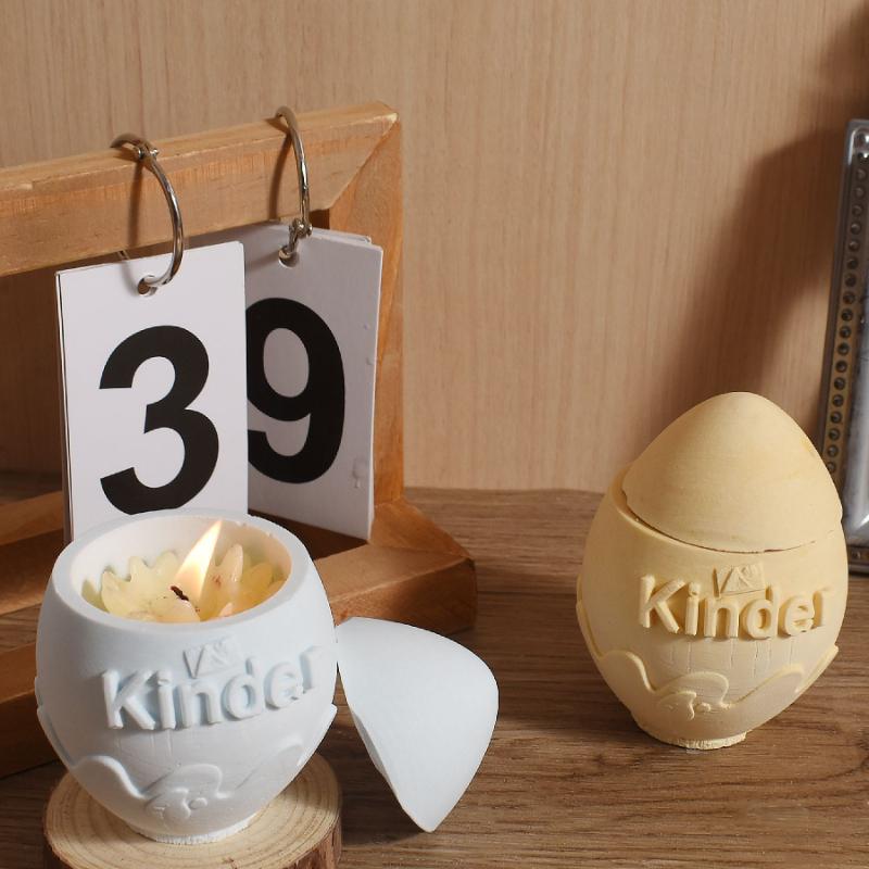 1 шт. Яйцо-сюрприз Kinder Magic Egg Чашка-свеча Силиконовая форма Любопытное яйцо Гипсовая коробка для хранения, Домашнее пасхальное украшение