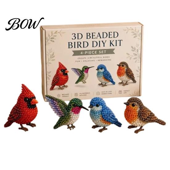 Marine-themed Bead Kit 3D Beaded Animal Kit, DIY Beading Embroidery for Beginners, Durable Braiding Thread Handmade Highland