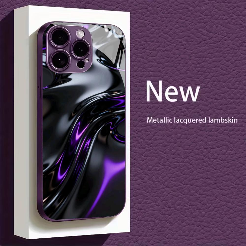 Черно-фиолетовый жидкий вихрь для чехла iphone Модный для coque iphone Чехол fundas Стекло для iPhone 17 16 15 14 13 12 pm Pro Plus