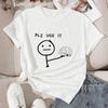 Fashion Women Simple Drawing Print T Shirt Funny Casual O-neck Short Sleeves T-shirt Summer Female Tee Shirt