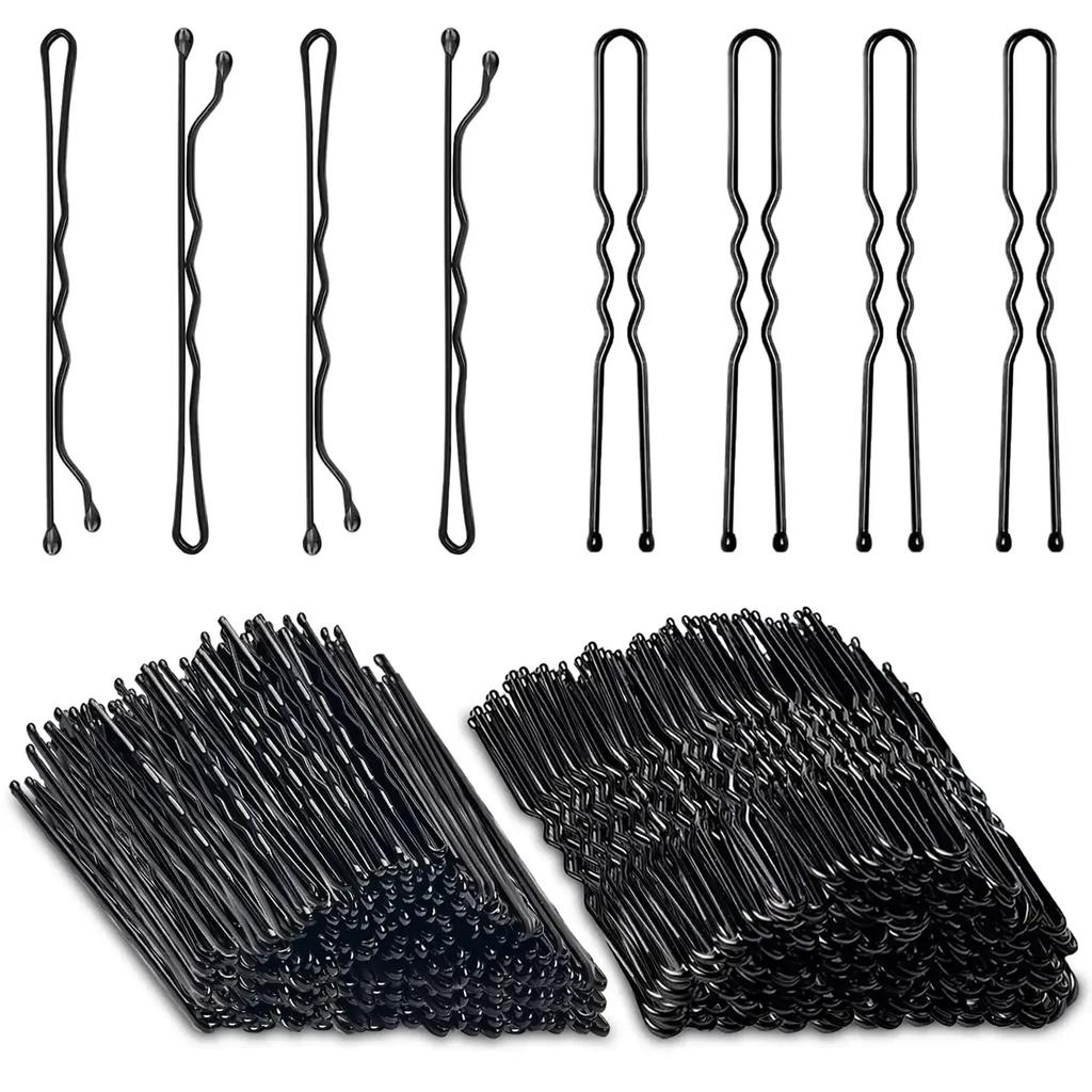 60/180pcs Black Hair Clips One-line Invisible Bobby Pin Disposable Headwear Metal Waved BB Hairpins Barrettes Headwear Hairgrips