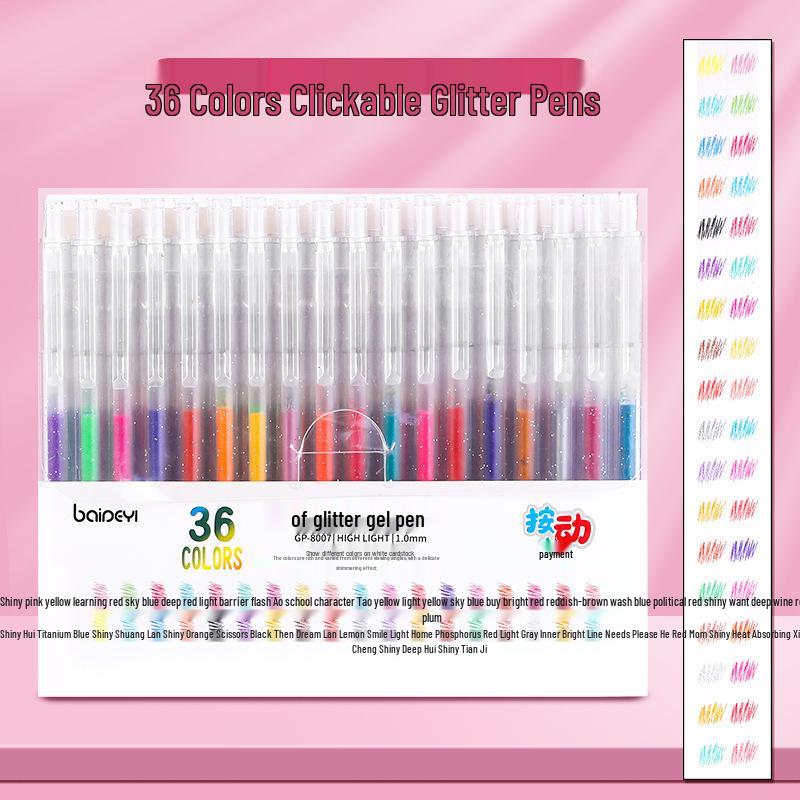 Luminous Glitter Gel Pen - Color-Changing Crystal Sand Effect for Journaling & Drawing.