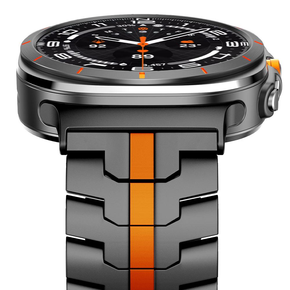 MEN Stainless Steel Strap for Samsung Galaxy Ultra Black Orange Wristband for SAMSUNG GALAXY ULTRA Luxury Metal Link Bracelet