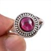 Natural Garnet Gemstone 925 Solid Sterling Silver Jewelry Ring Size 7.5 P9f90