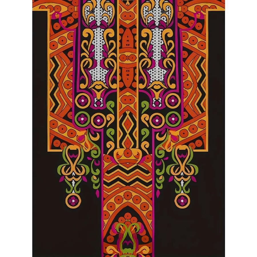 Plus Size Vibrant Floral Print Ethnic Style T-Shirt for Men Breathable Casual Wear Summer Outings Social Gatherings