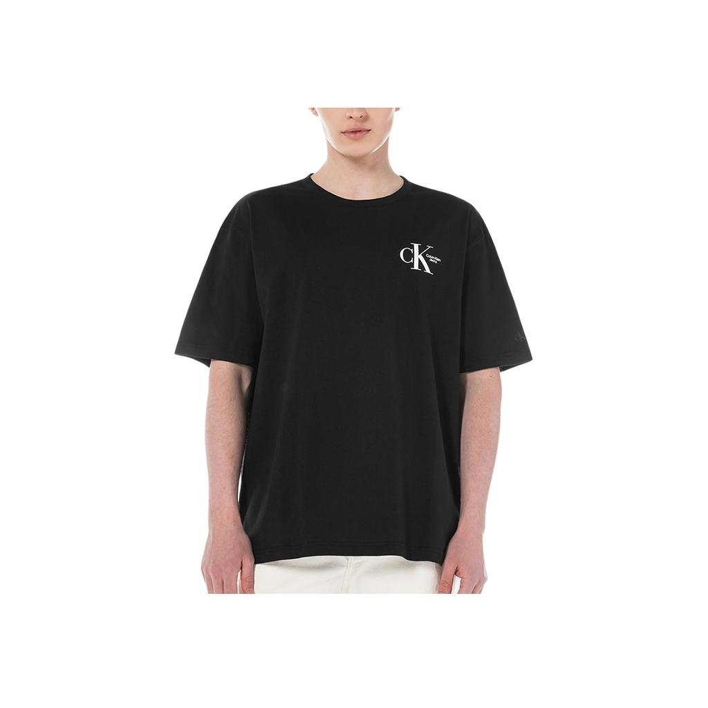 Calvin Klein Футболка унисекс с коротким рукавом, круглым вырезом и принтом букв в стиле колор-блок, топ Черный J400168-BEH