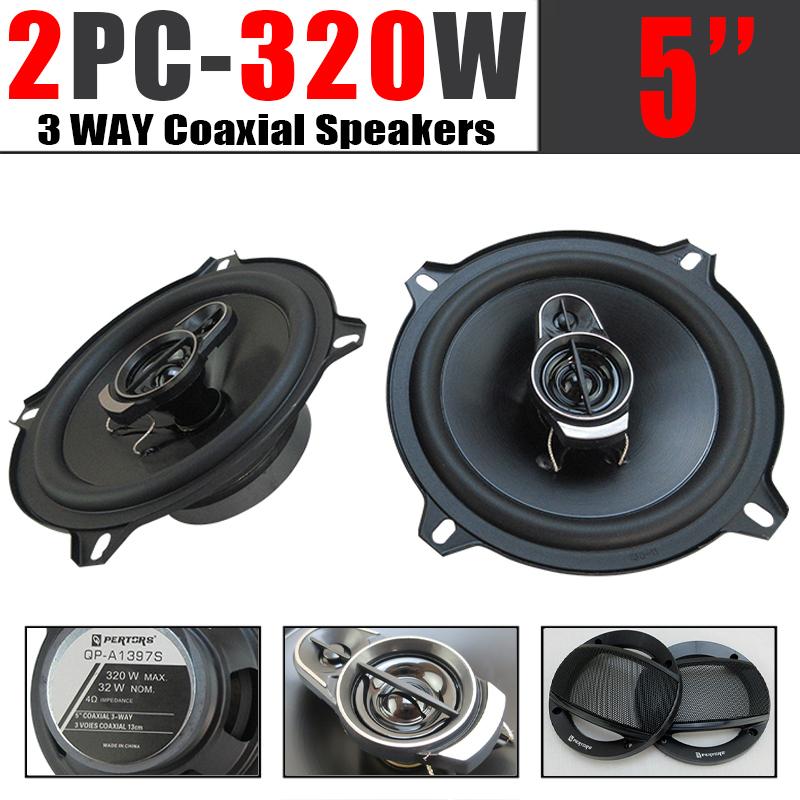 Car Speaker 5 Inch Vehicle Door Auto Audio Music Stereo Coaxial Subwoofer Full Range Frequency 320W 3-Way Automotive Speakers