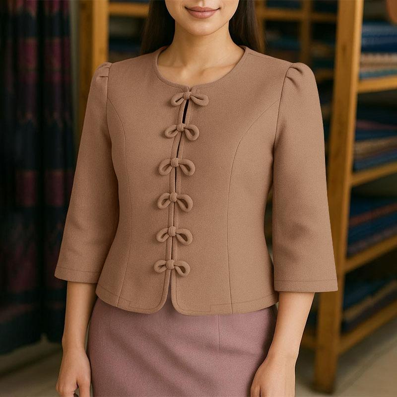 ZANZEA Женская повседневная блузка свободного кроя с круглым вырезом и рукавом 3/4