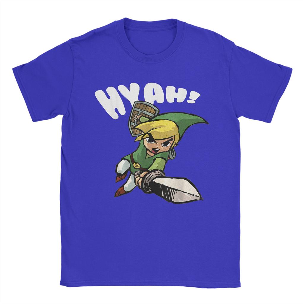 Zeldas Link Hyah Poster T Shirts Unisexs  Pure Cotton Novelty TShirts Round Collar  Tees Short Sleeve Tops Gift Idea