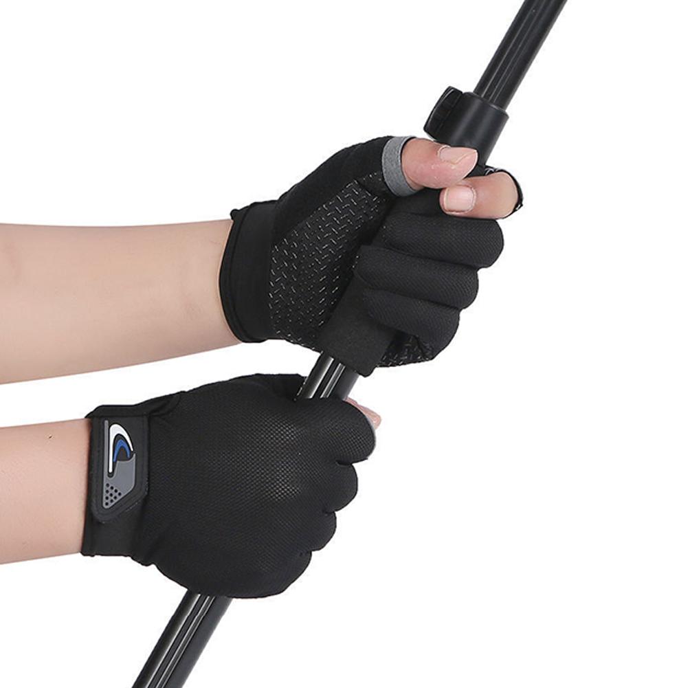 1 пара рыболовных перчаток, противоскользящие дышащие перчатки с двумя пальцами, спортивные варежки для велоспорта и рыбалки, мужские и женские модные перчатки, спортивное снаряжение