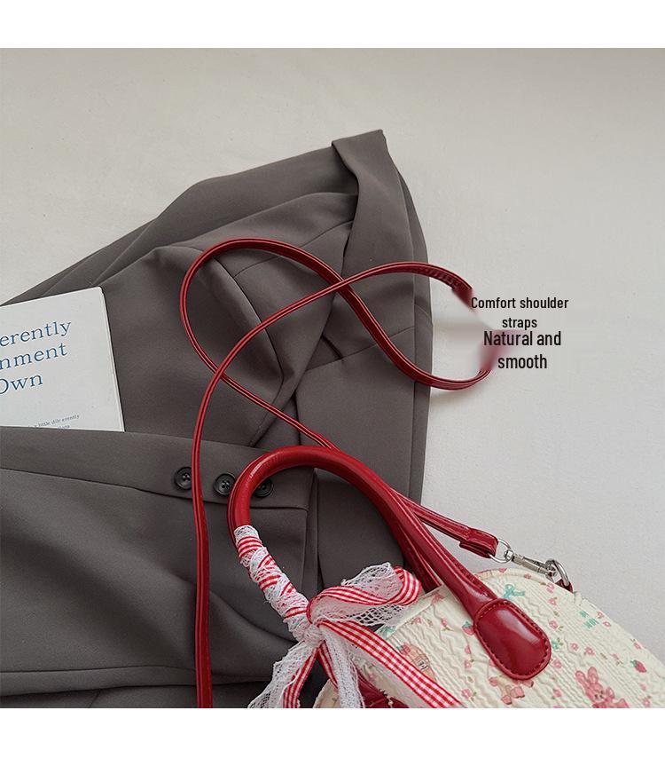 Корейская милая клетчатая сумка с бантом - Универсальная сумка через плечо и кроссбоди на осень/зиму 2025