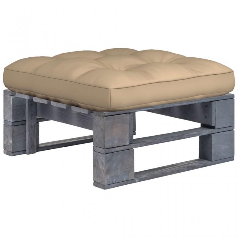 Day and Night - Day and Night Garden Ottoman Made of Pallets In Gray Impregnated Pine Wood