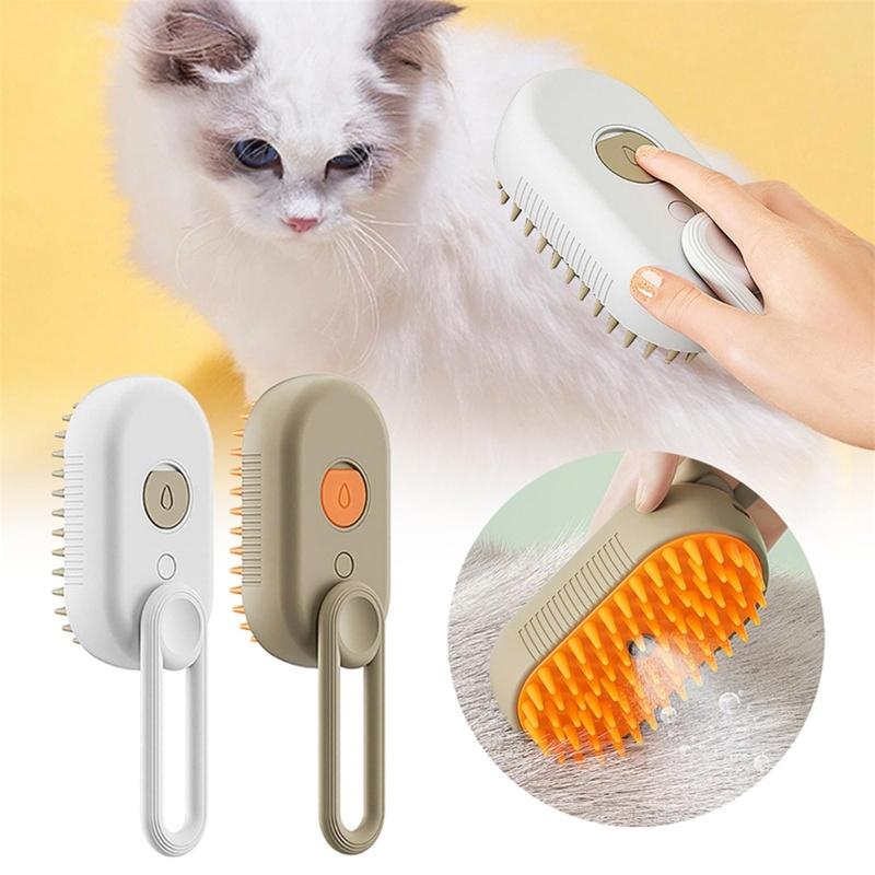Pet Cat Grooming Comb with Electric Spray Water Steam Soft Silicone Brush Kitten Pet Bath Brush Massage Pet Hair Remover