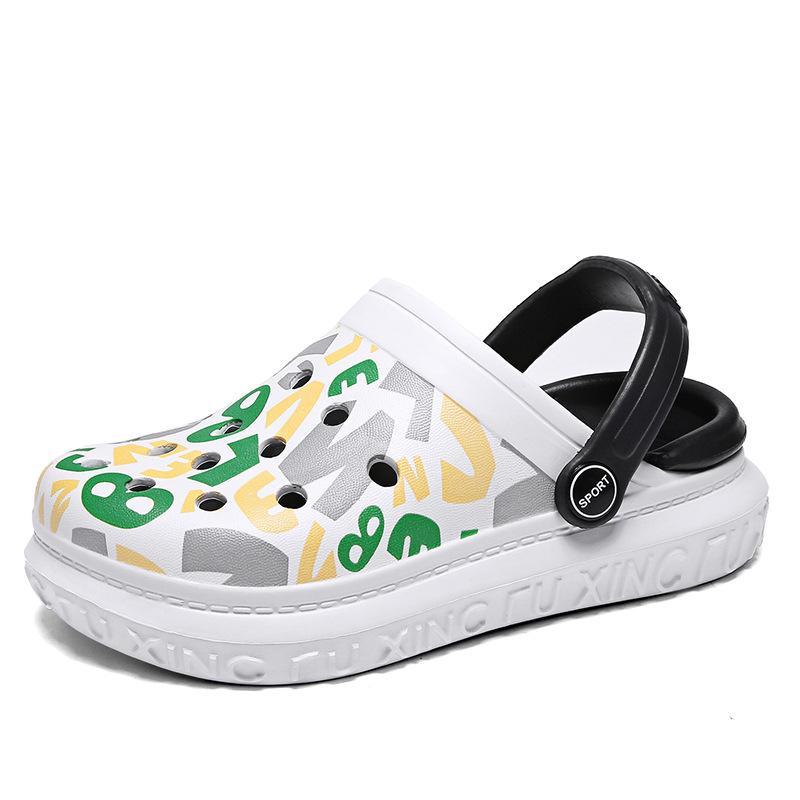 Тапочки для мальчиков, детские, лето 2025, новые сандалии для девочек, сумка, обувь с отверстием для головы, детская обувь, полые, садовая обувь