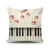 45X45CM Piano Key Wonderful Notes Decorative Pillowcase Car Sofa Art Piece Office Seat Cushion Cover Home Decoration