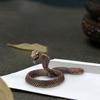 Brass Figurine Handmade Texture Snake Creative Simulation Decorative Solid Design Miniature Sculpture Desktop Decor