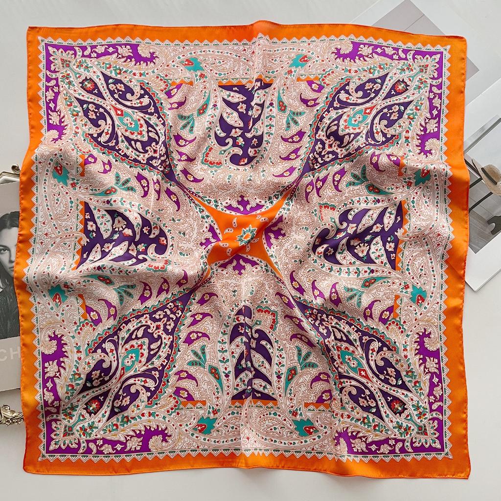 Imitation Silk Square Scarf For Women, Spring/Summer Luxury Bandanna Decorative Scarf,Hair, Head Band Neckerchief