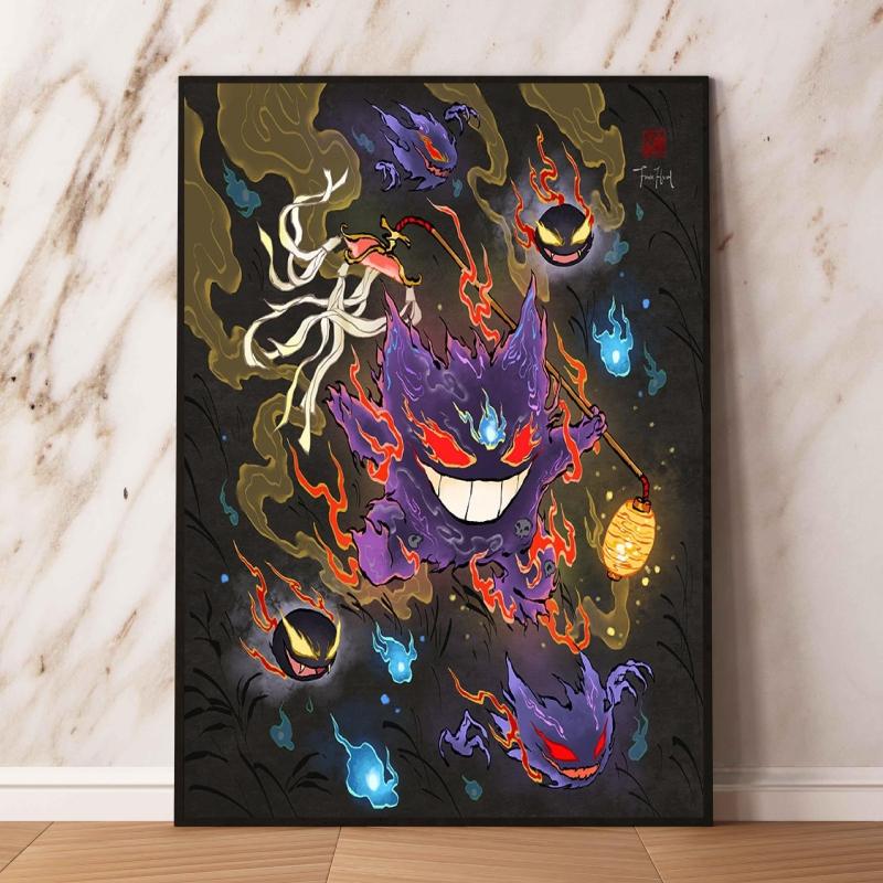 Lugia Ho-Oh Pokemon Unframed Canvas Painting Comic Themed Anime Wall Decor  Unique Collection Enhance Your Living Space