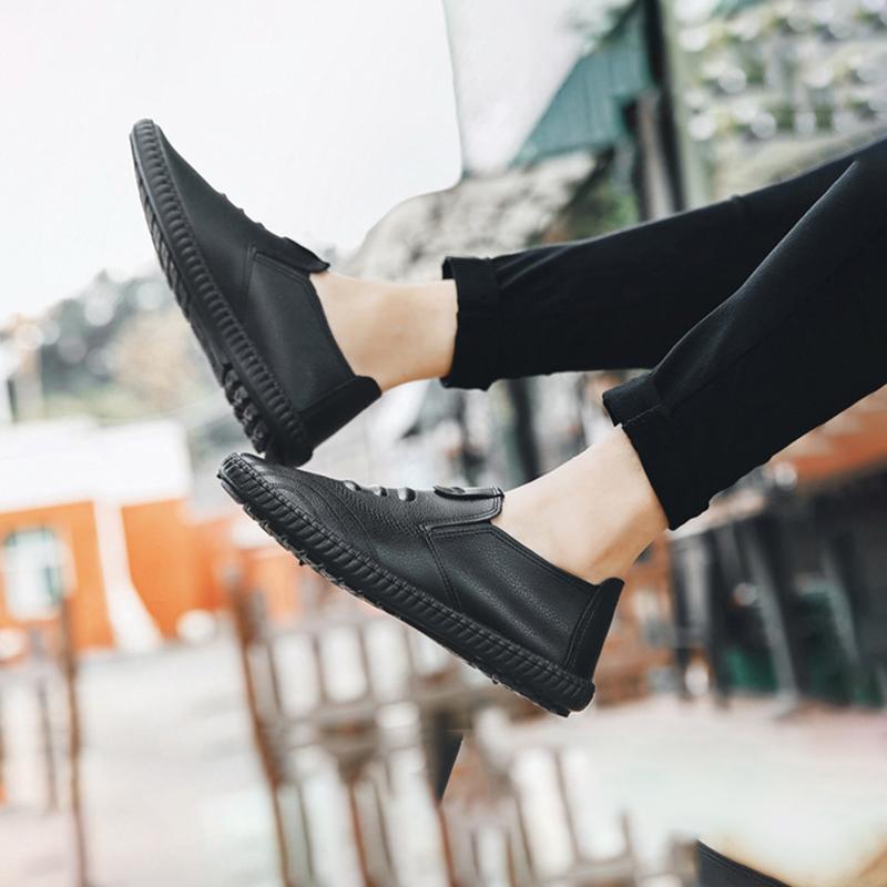 Fashion Newly Men Casual Shoes Mens Loafers Breathable Slip On Black Driving Shoes Soft Anti-slip Shoe Male Spring Leather Boat Footwear