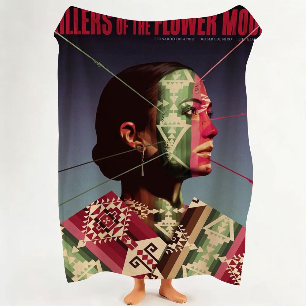 Movie K Killers o of t the F Flower M Moon Throw Flannel Throw Blanket Suitable for Sofa Living Room Bedroom