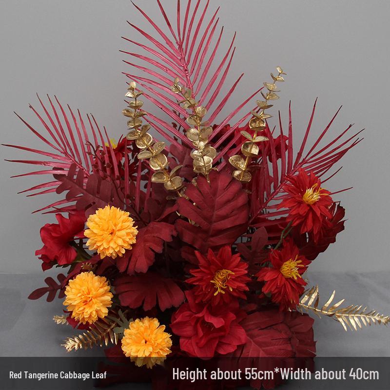 Wedding Aisle Floral Arrangement: Artificial Flower Basket & Row Decoration