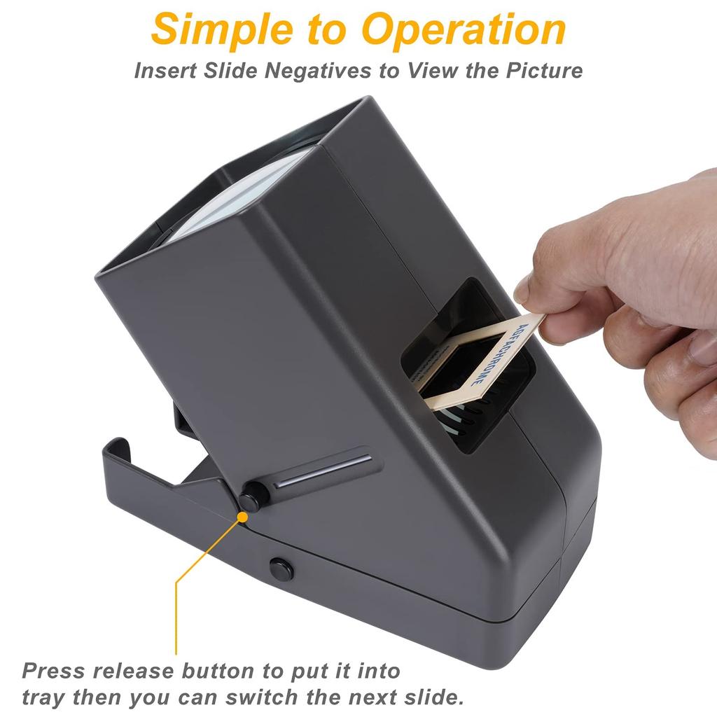 DGODRT 35 мм слайд-просмотрщик для негативов и слайд-просмотрщиков с 3-кратным увеличением и светодиодной подсветкой, питание от USB