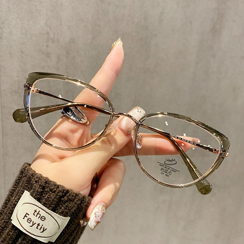 Luxury Women'S Cat Eye Anti-Blue Light Reading Glasses Europe-America Fashion  Daily Use Korean Style Glasses