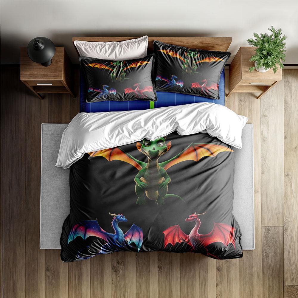 Gothic Antique Books Dragon Fairy Duvet Cover Set King Queen Double Full Twin Single Size Bed Linen Set