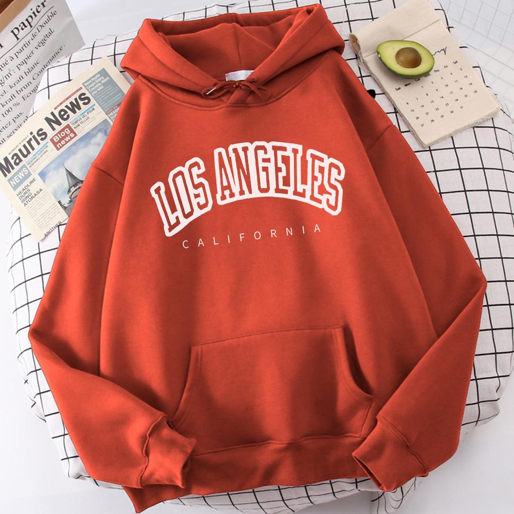 Женская толстовка с длинным рукавом Лос-Анджелес, Калифорния с буквенным принтом, модная негабаритная удобная спортивная одежда, свободная винтажная холодостойкая одежда