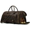 Genuine Leather Travel Bag for Large Capacity Boston Retro Leather Shoulder with Cowhide Leather Sports Shoe Dark Brown Men, Bag, Style, 2-Way Bag,