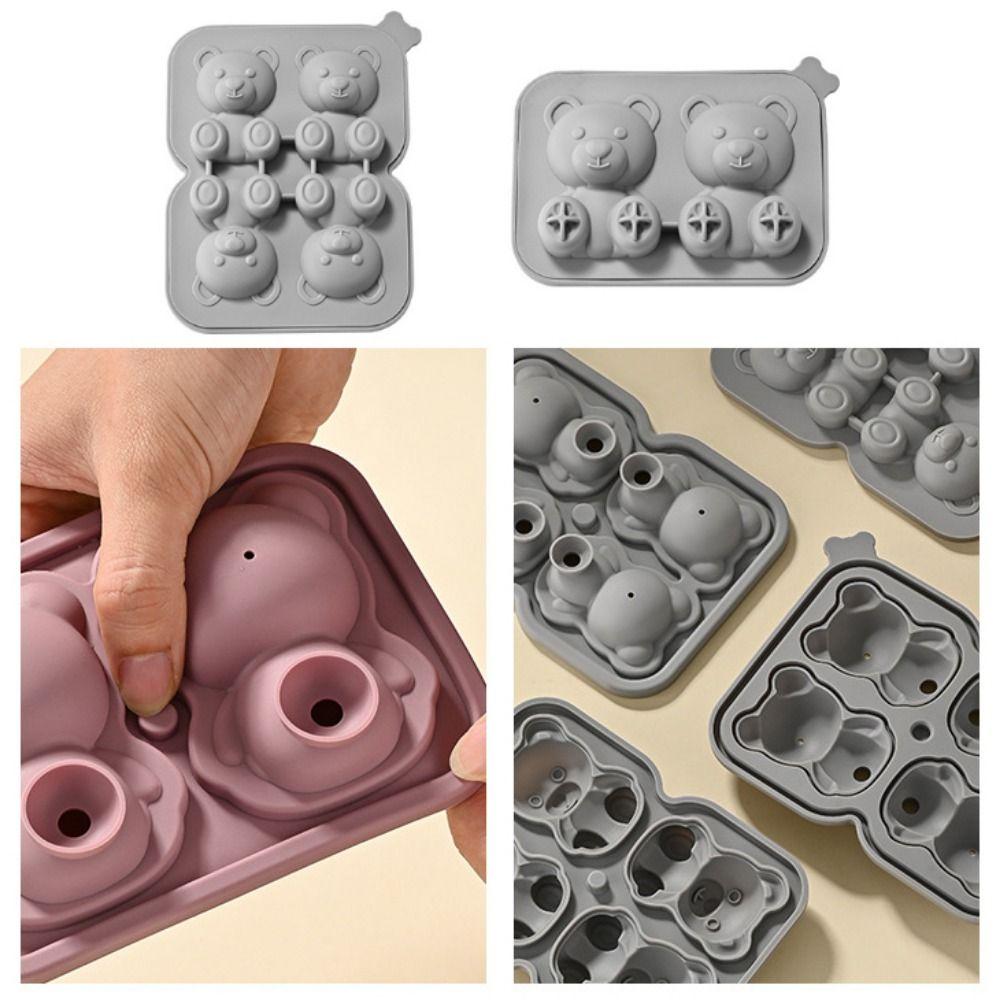 Силиконовая форма для кубиков льда в виде медведя, пищевая коробка для кубиков льда, форма для кубиков льда для виски, лето