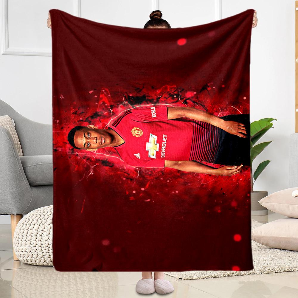 Manchester Player Blanket Warmthful Decor Suitable for Bedding Seaside Office Chair for All Occasions Warmthful Decor