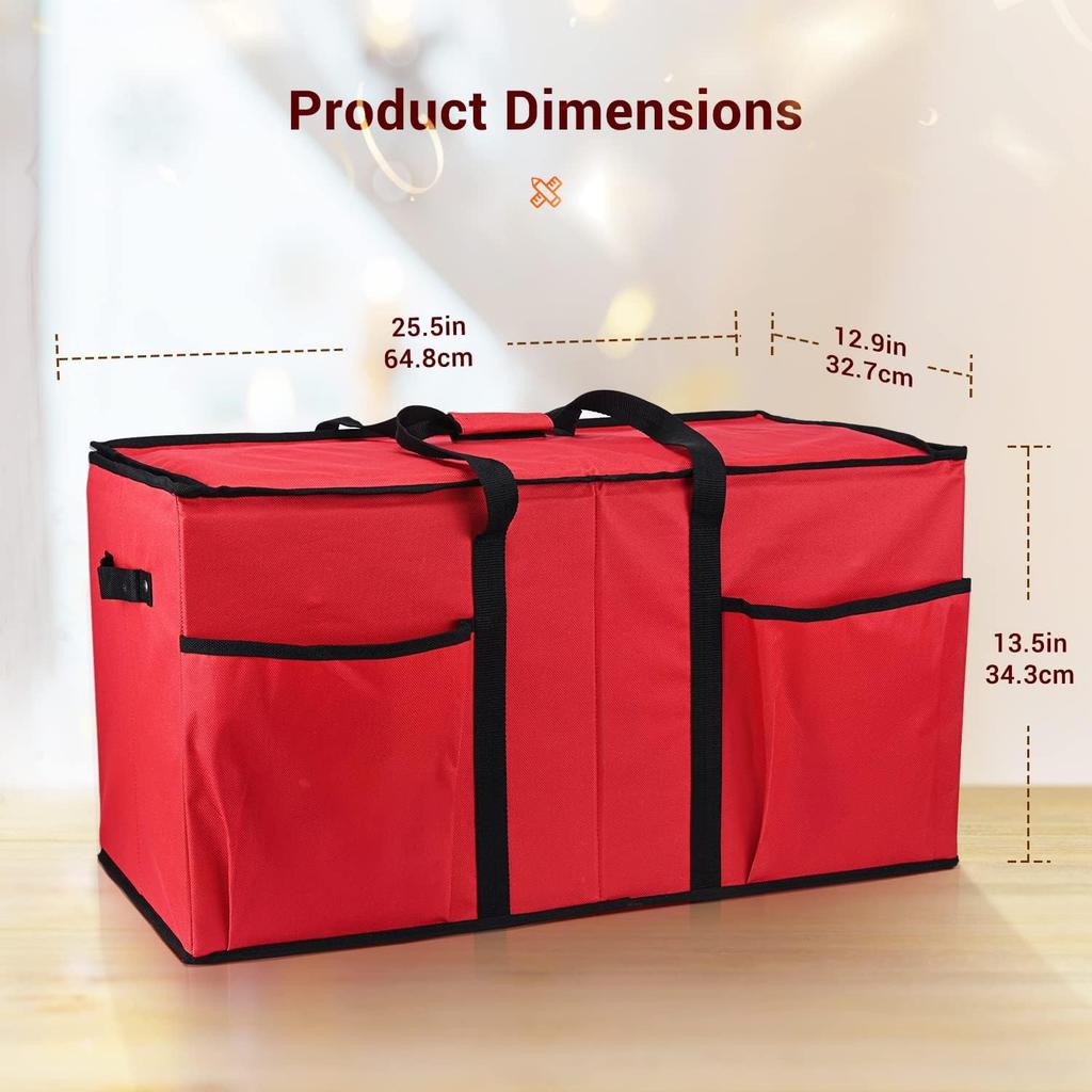 Коробка для хранения рождественских украшений, Органайзер для рождественских украшений с регулируемыми разделителями - Контейнер для хранения сохраняет