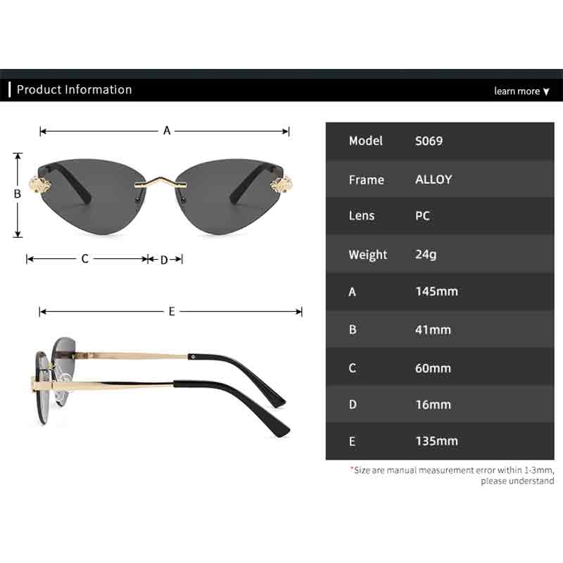 Металлические солнцезащитные очки «кошачий глаз» без оправы для женщин и мужчин, градиентные, высококачественные, брендовые, для путешествий, улицы, вечеринок, женские, мужские, очки, UV400