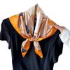 Satin Printed Square Scarf Silk Scarf for Women National Style Floral Scarf Thin Neck Protection Versatile Professional Stewardess Scarf