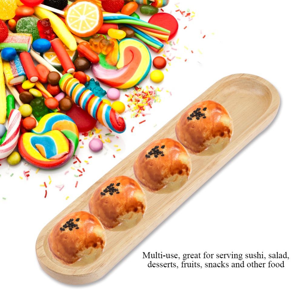 Rectangle Shape Sushi Serving Tray Wood Wood Platter Natural Appetizer Platter Bakery Use