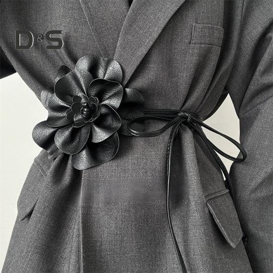 Пояс с цветочным принтом в стиле бохо для женщин и девочек, тонкий пояс из искусственной кожи с цветочным принтом для свадебного платья